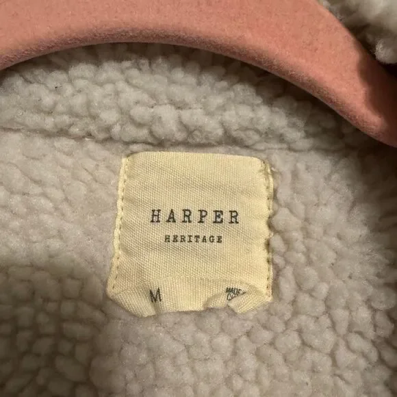 Harper Heritage Womens Soft Pastel Power Pink Denim Sherpa Jacket Gilmore Girls - Picture 3 of 5